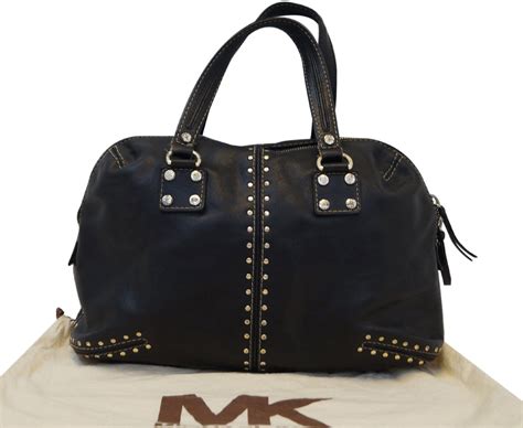 michael kors black purse with gold studs|michael kors astor shoulder bag.